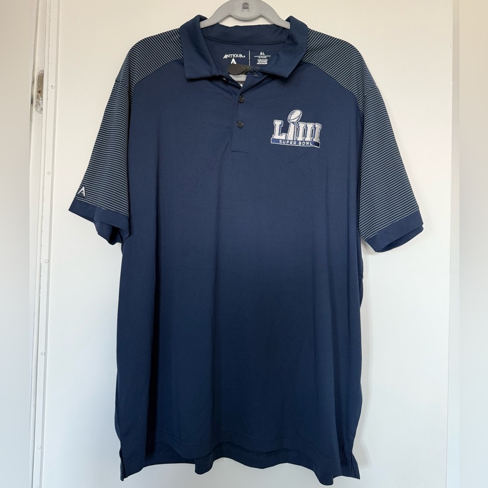 Men’s navy polo Super Bowl LIII logo XL